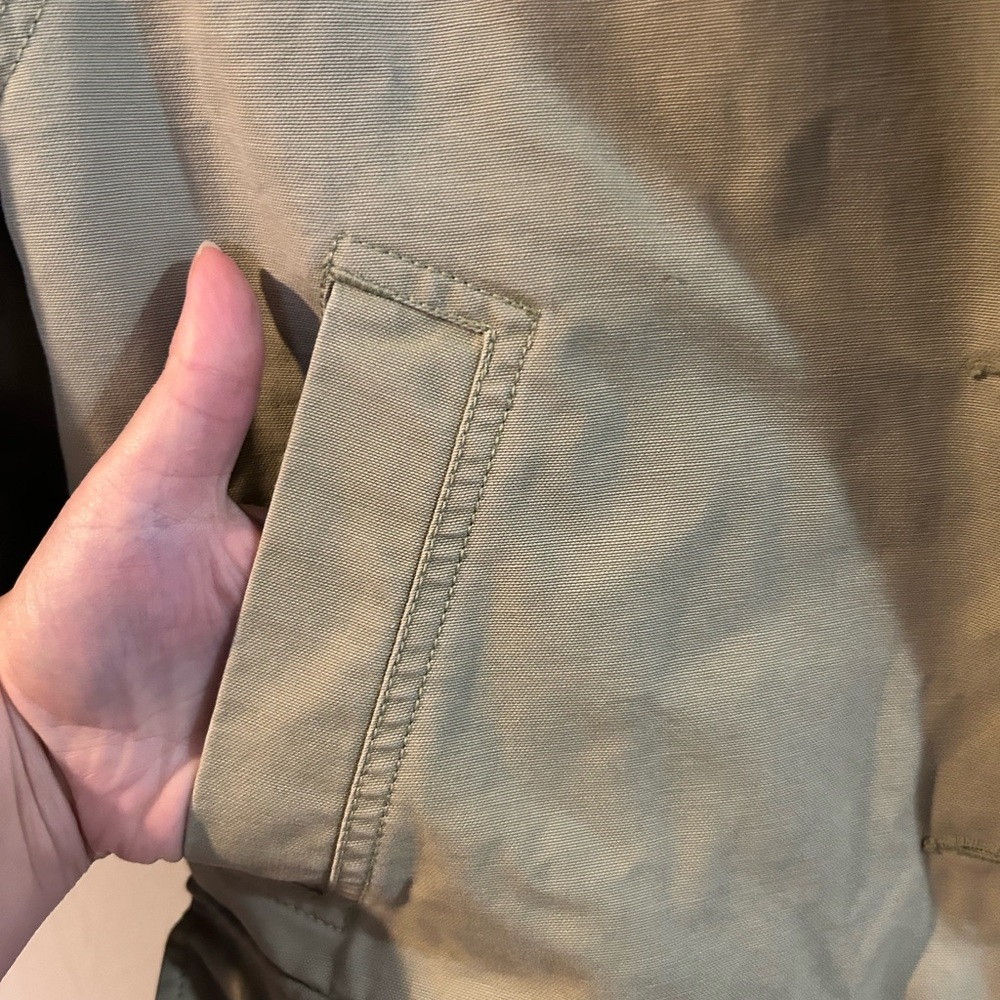 L.L. Bean Olive Field Jacket with Brown Corduroy Collar - Picture 4 of 10